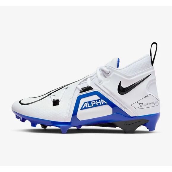 Nike Alpha Menace Pro 3 Football Cleats Lace Up "White/Black/Game Royal" Men’s 9 - Picture 1 of 11
